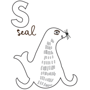 S for Seal - Coloring Page
