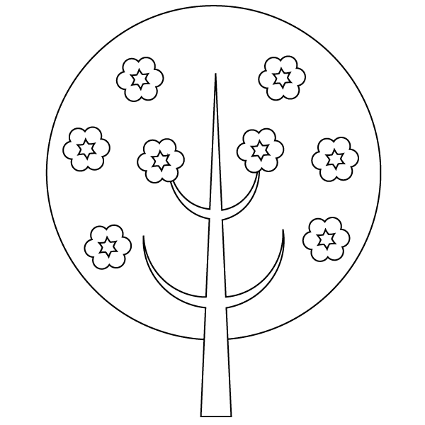 Flowering Tree Coloring Page