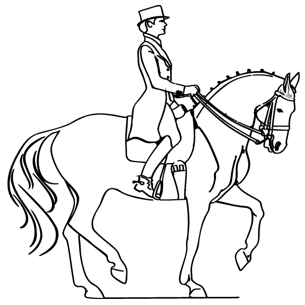 Horse and Rider Coloring Page
