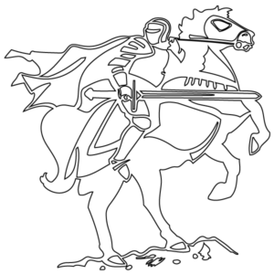 Knight on Horse coloring page