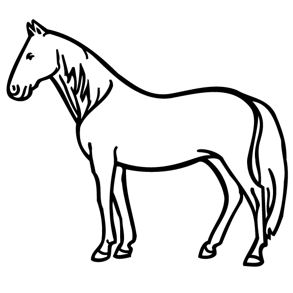 Standing Horse Coloring Page