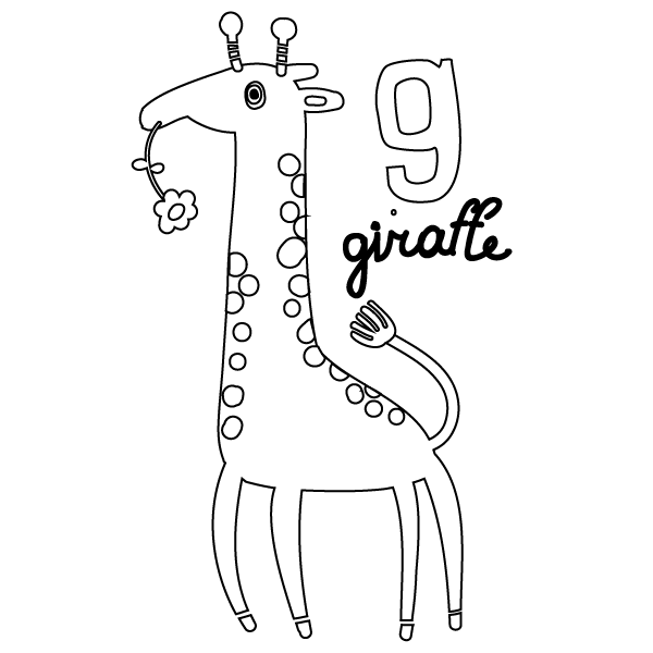 G for Giraffe Coloring Page