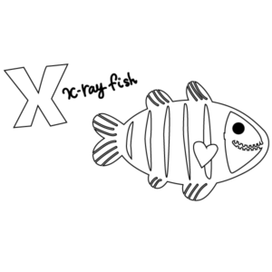 x for x-ray fish coloring page