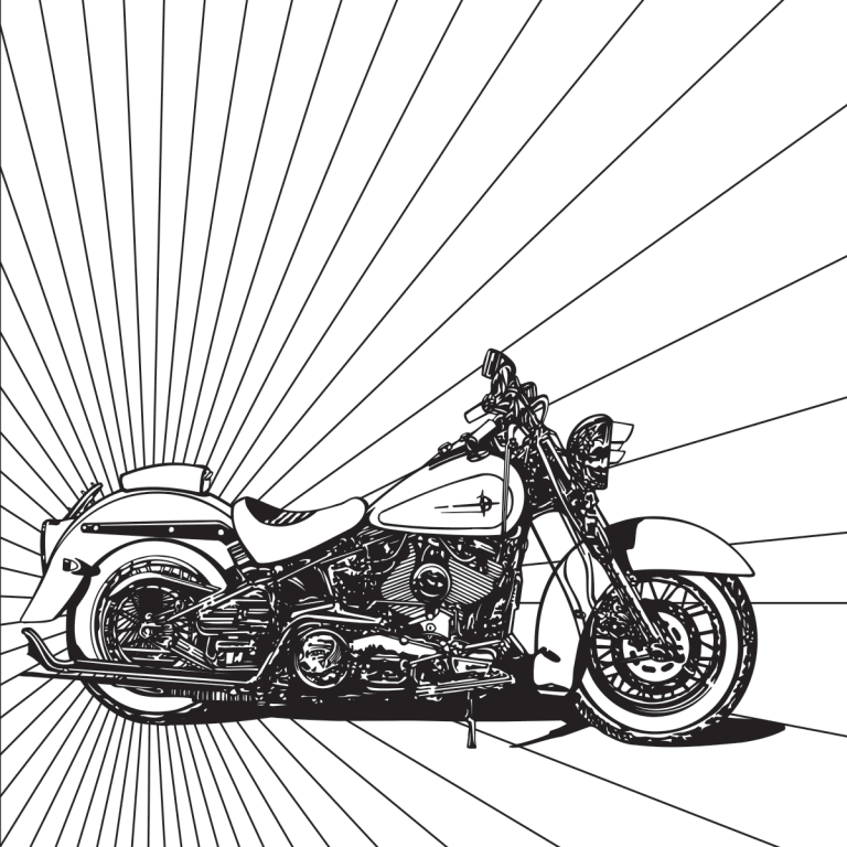 Harley Motorcycle Coloring Page