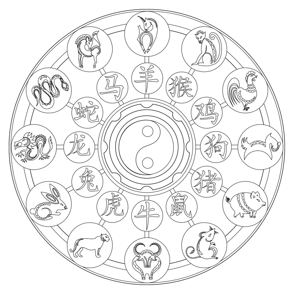 Chinese Zodiac Coloring Page Babadoodle