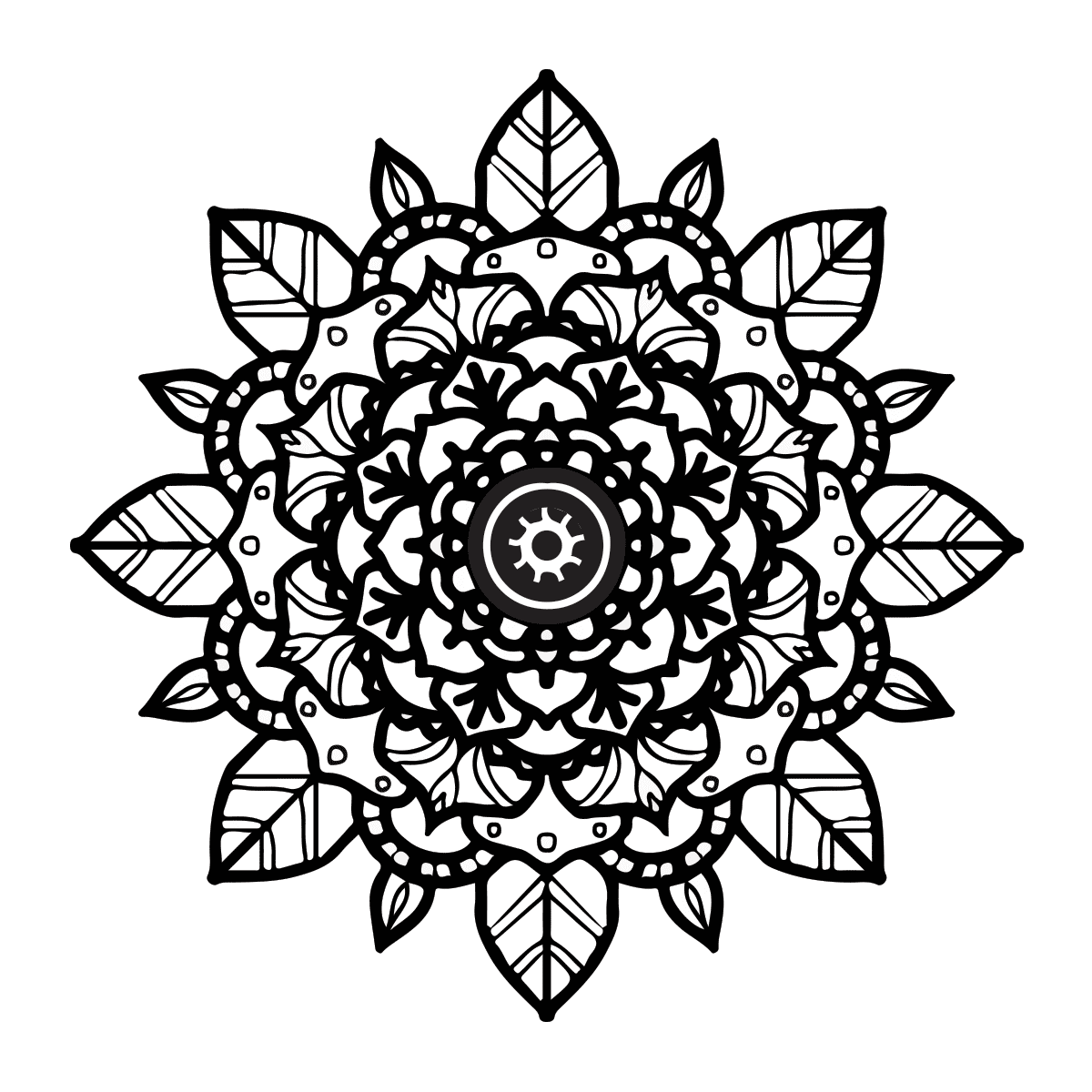 Modern Mandala Coloring Page – Babadoodle