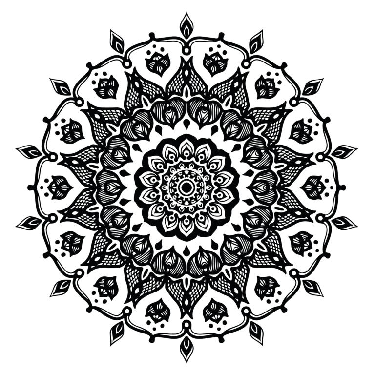 Floral Mandala Coloring Page