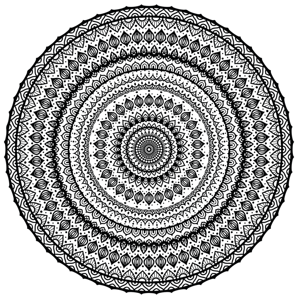 Modern Mandala Coloring Page – Babadoodle