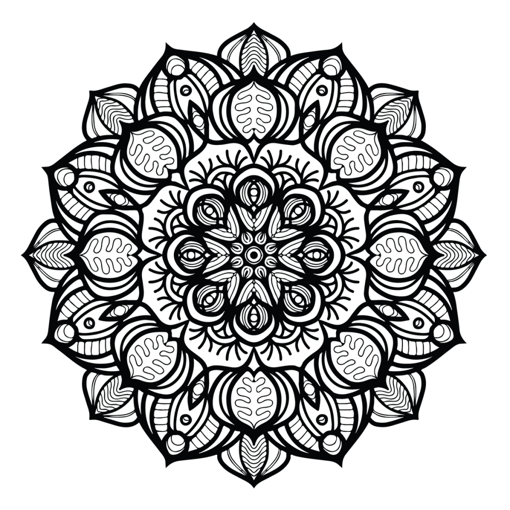 Floral Mandala Coloring – Babadoodle