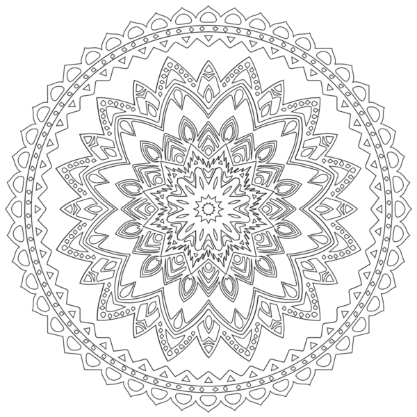 Modern Mandala Coloring Page – Babadoodle