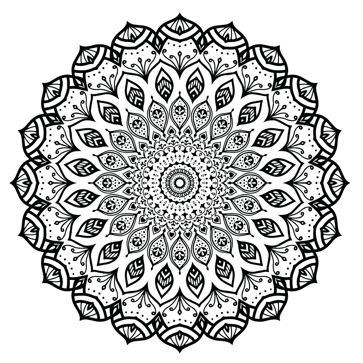 Download Modern Mandala Coloring Page - Babadoodle