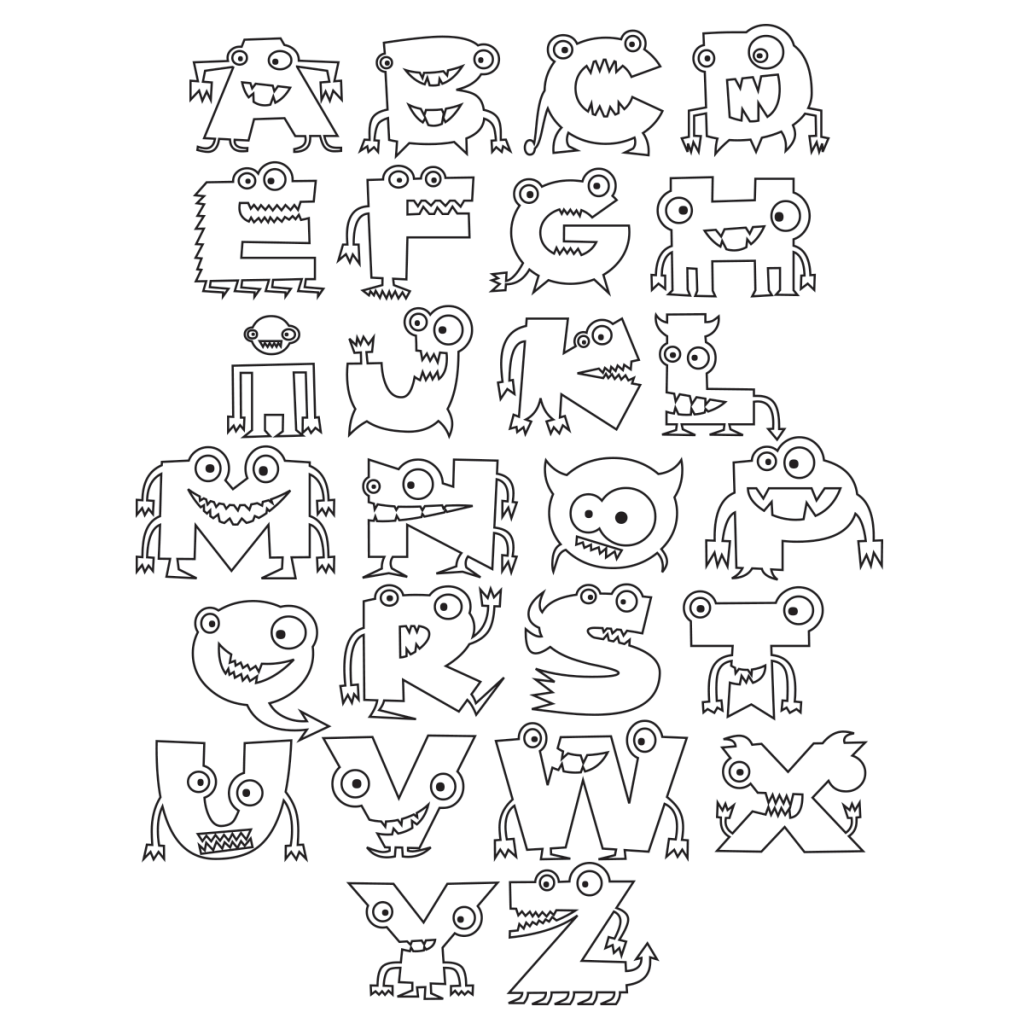 Monster Letters Coloring