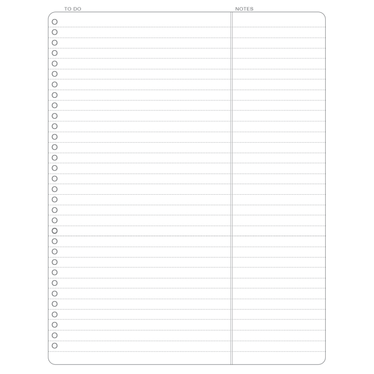 To Do List with Notes Printable (free pdf)