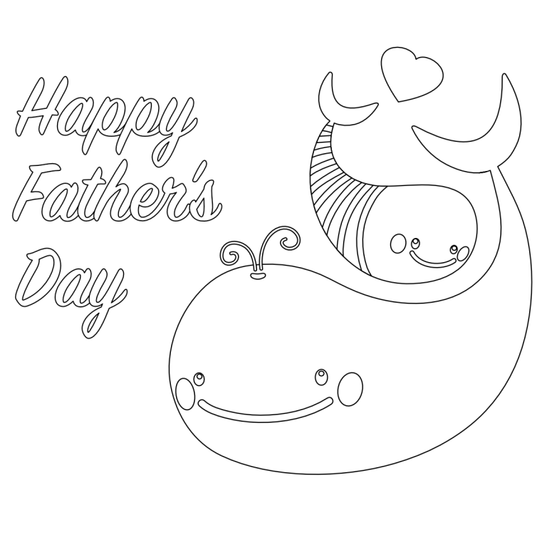 Whale Tale: Happy Father’s Coloring (printable)