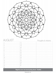 August “Any year” Calendar & Organizer (free)